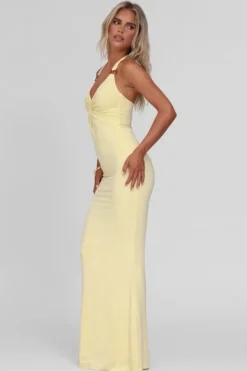 Robe jaune longue sans manches