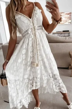 Robe longue bohème en dentelle