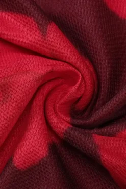 Robe longue fleurie rouge dos nu