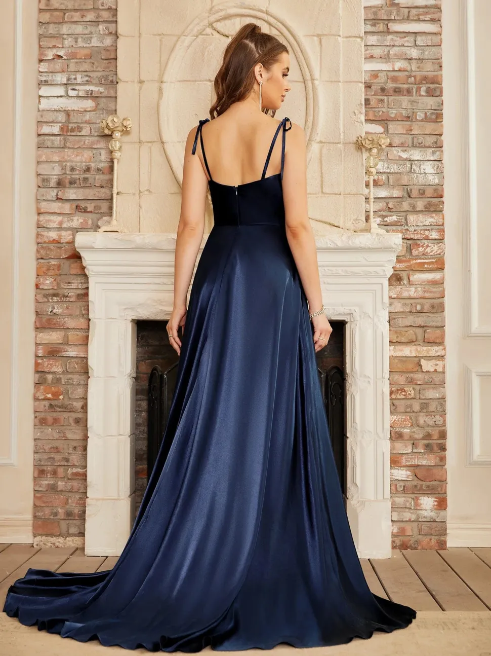 Robe longue invitée de mariage fendue