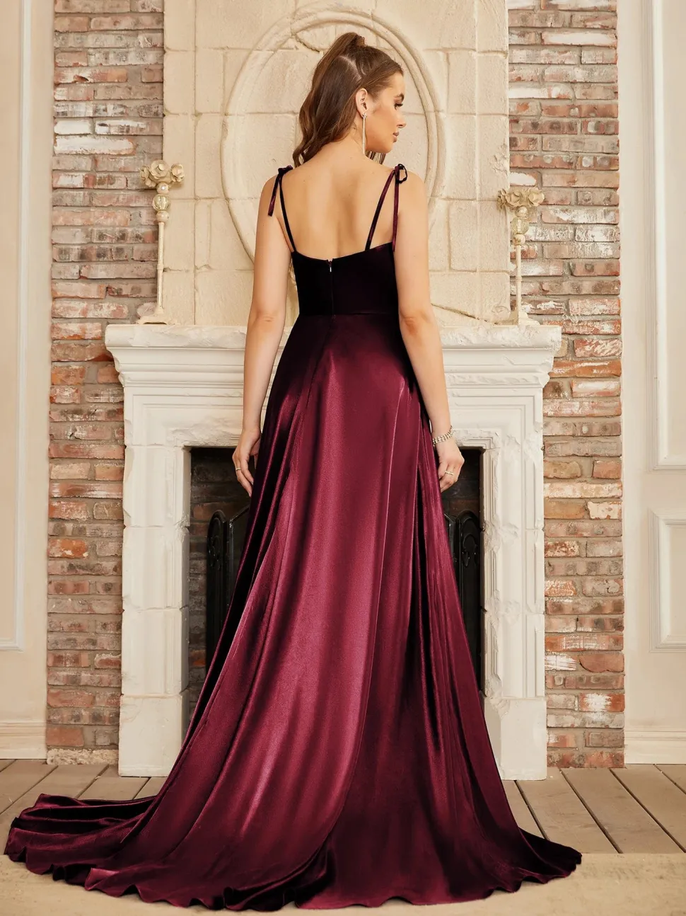 Robe longue invitée de mariage fendue