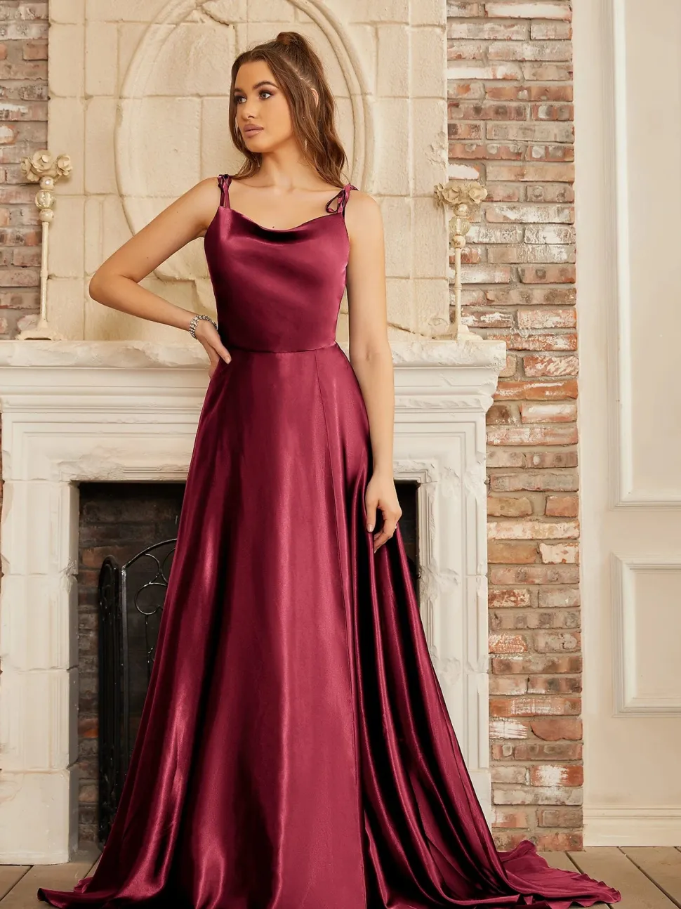 Robe longue invitée de mariage fendue