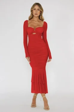 Robe midi avec manches transparentes