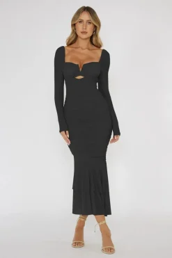 Robe midi avec manches transparentes
