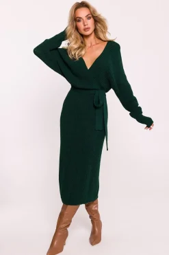 Robe midi en maille avec dos plongeant