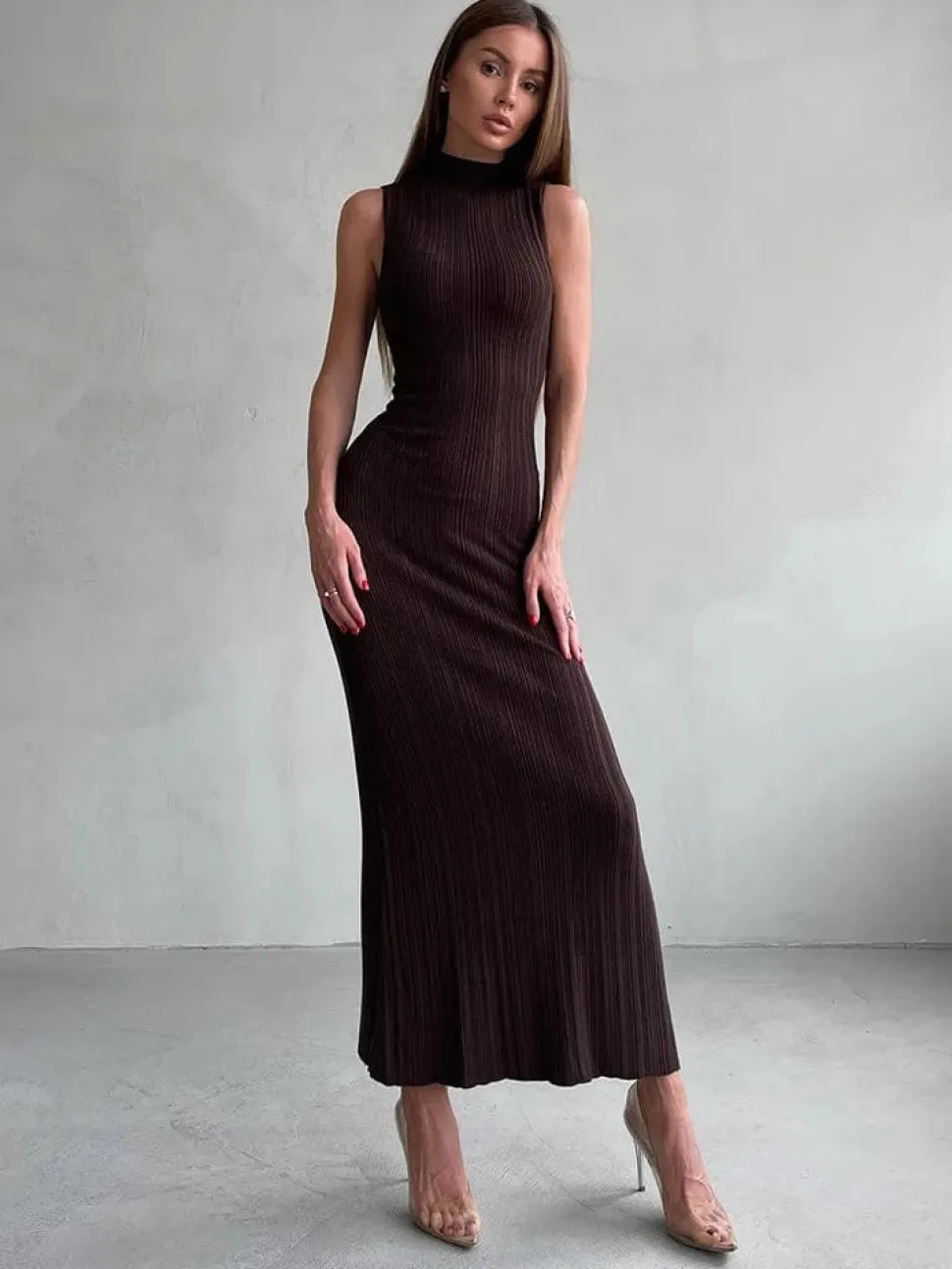 Robe midi moulante chic
