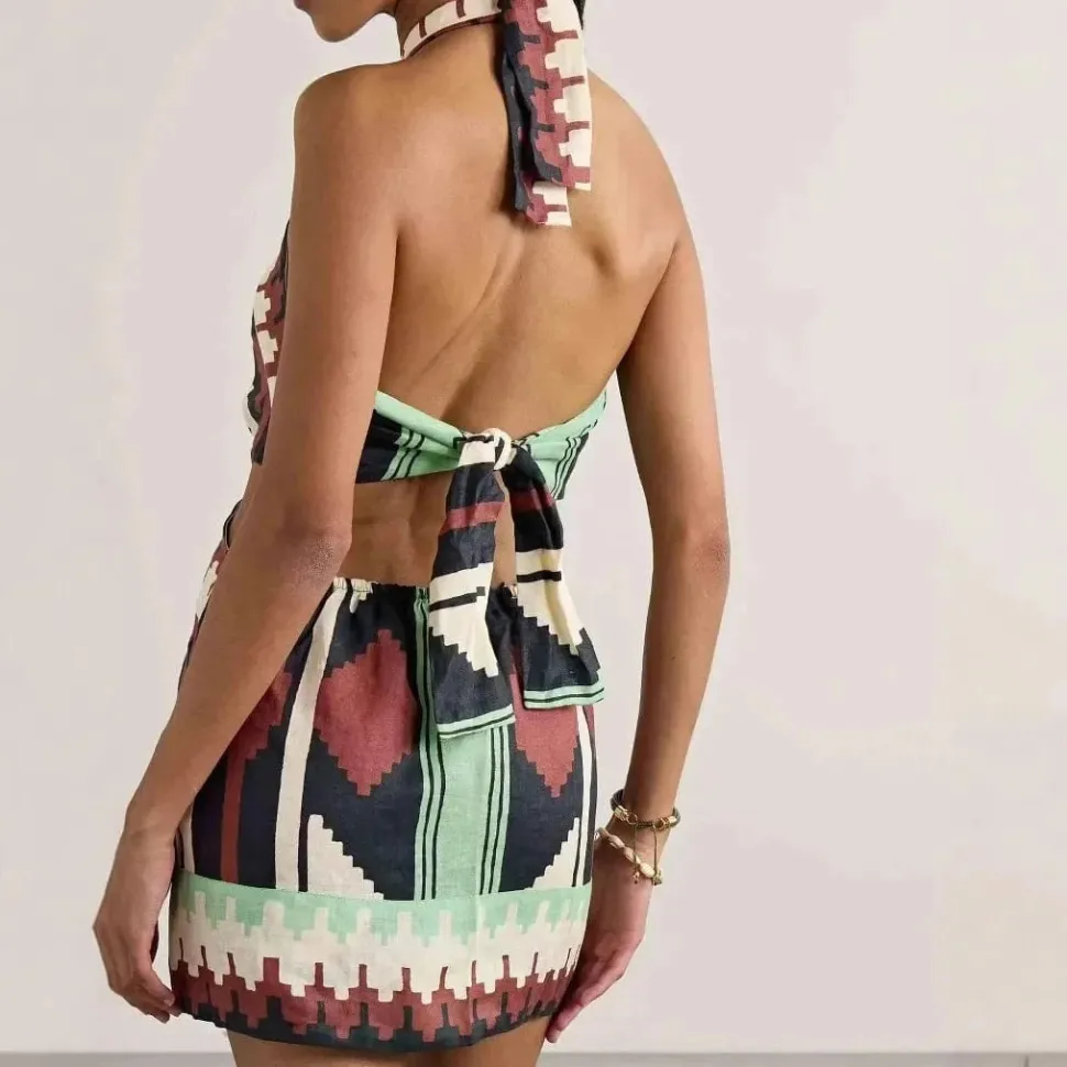 Robe mini bohème dos nu sexy