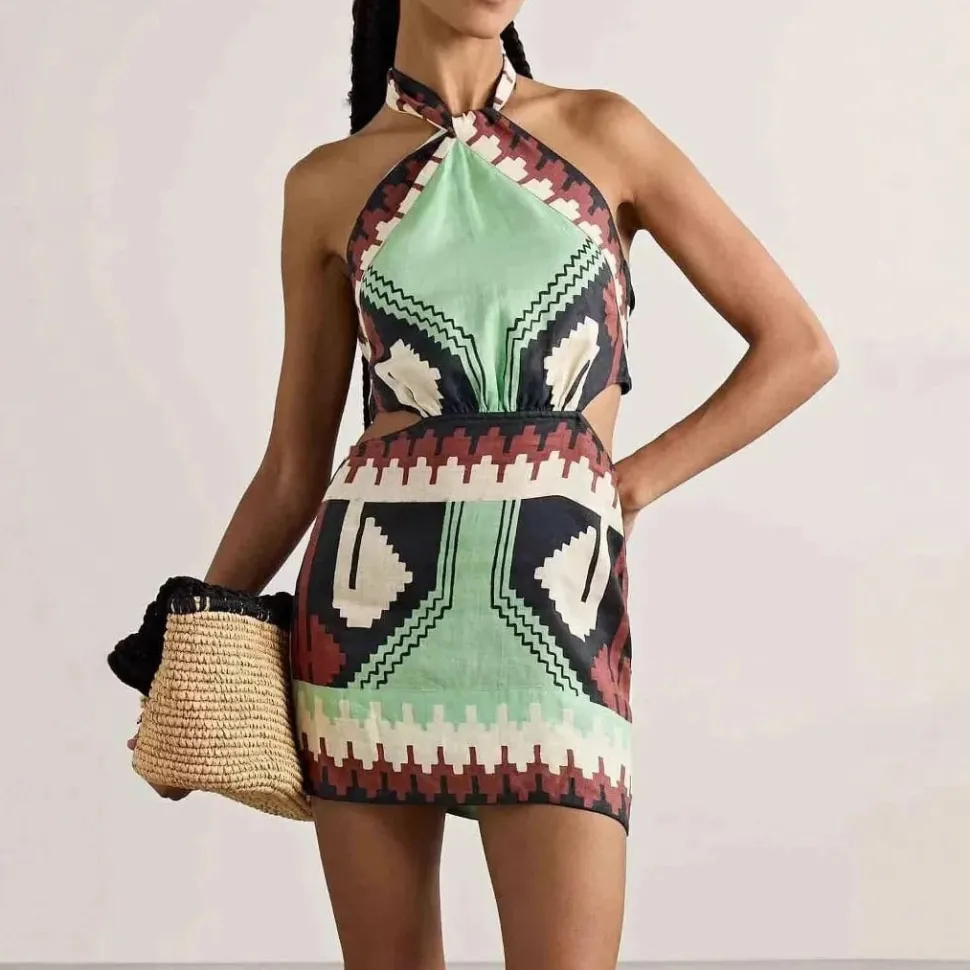 Robe mini bohème dos nu sexy