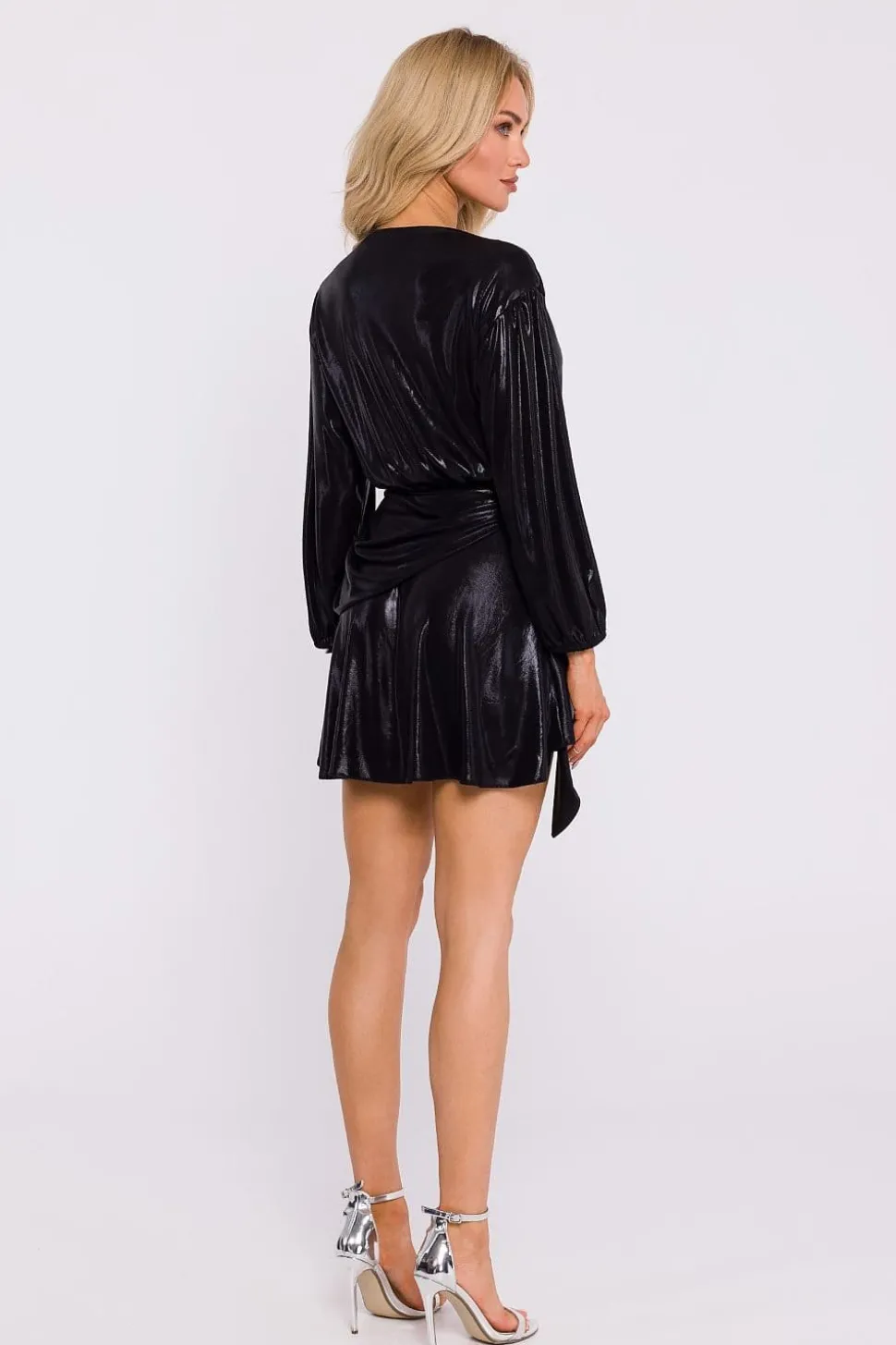 Robe mini drapée métallisée