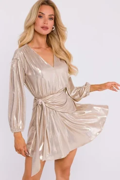 Robe mini drapée métallisée