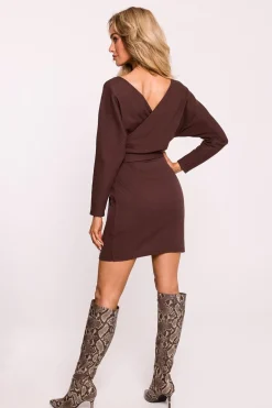 Robe mini manches longues dos ouvert