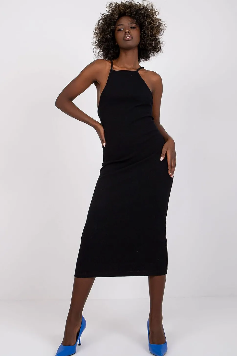 Robe moulante midi dos nu soirée chic