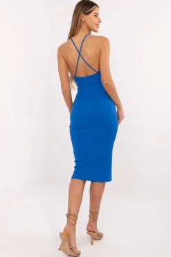 Robe moulante midi dos nu soirée chic