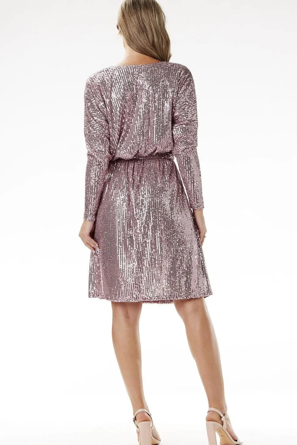 Robe pailletée manches longues