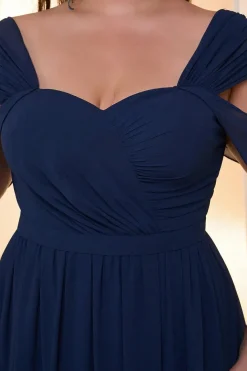 Robe pour invitée au mariage bleue longue grande taille