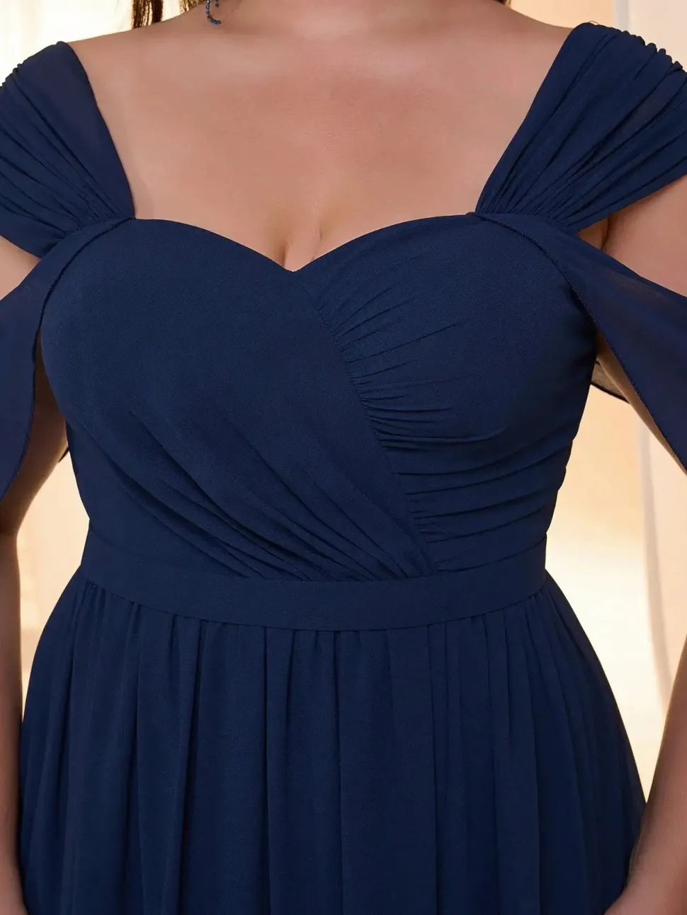 Robe pour invitée au mariage bleue longue grande taille