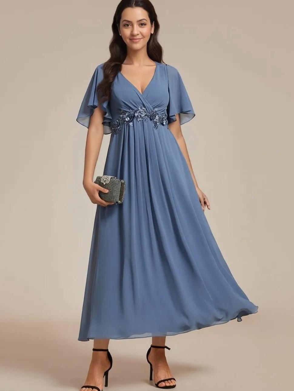 Robe pour invitée au mariage bleue
