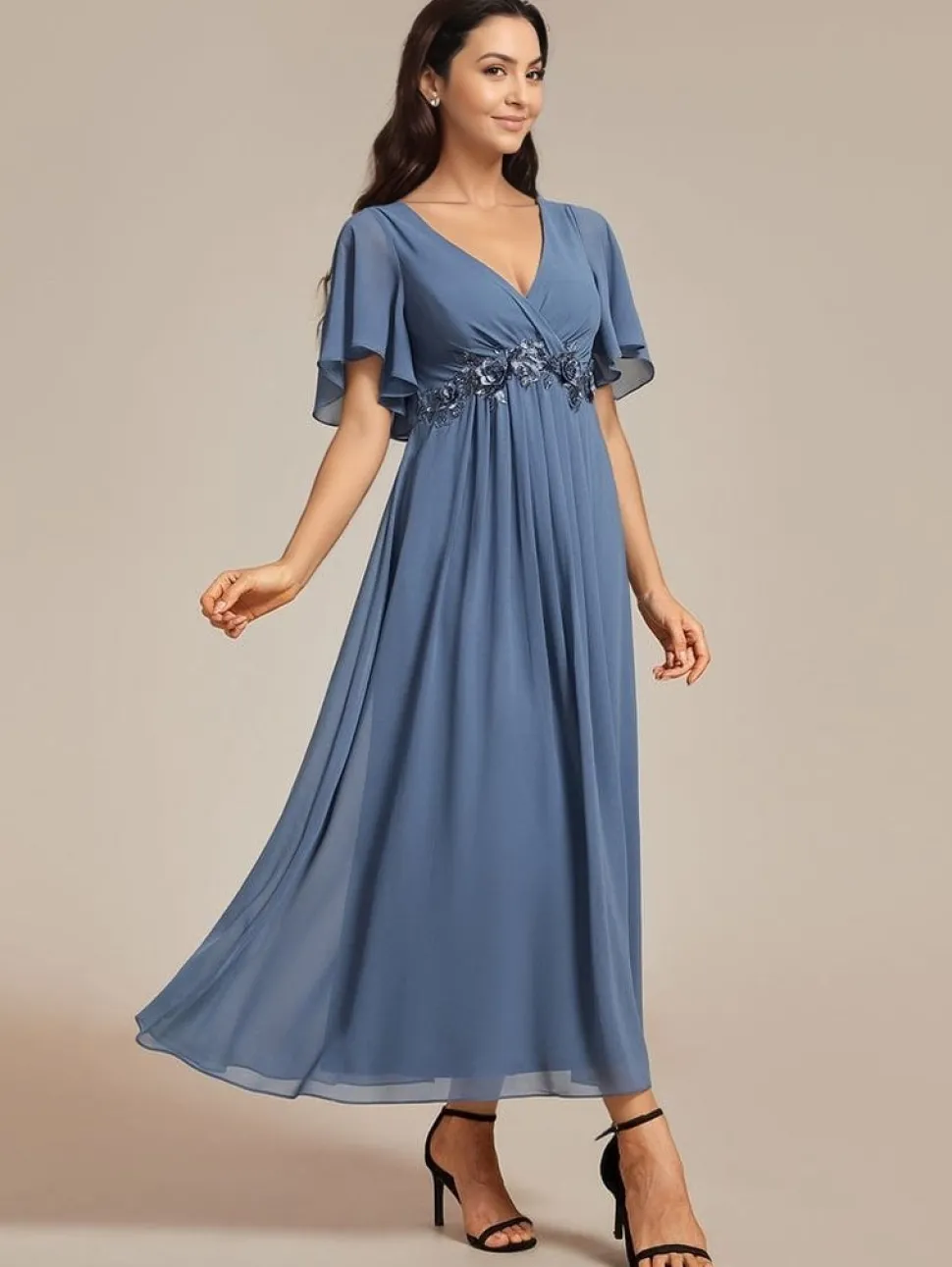 Robe pour invitée au mariage bleue
