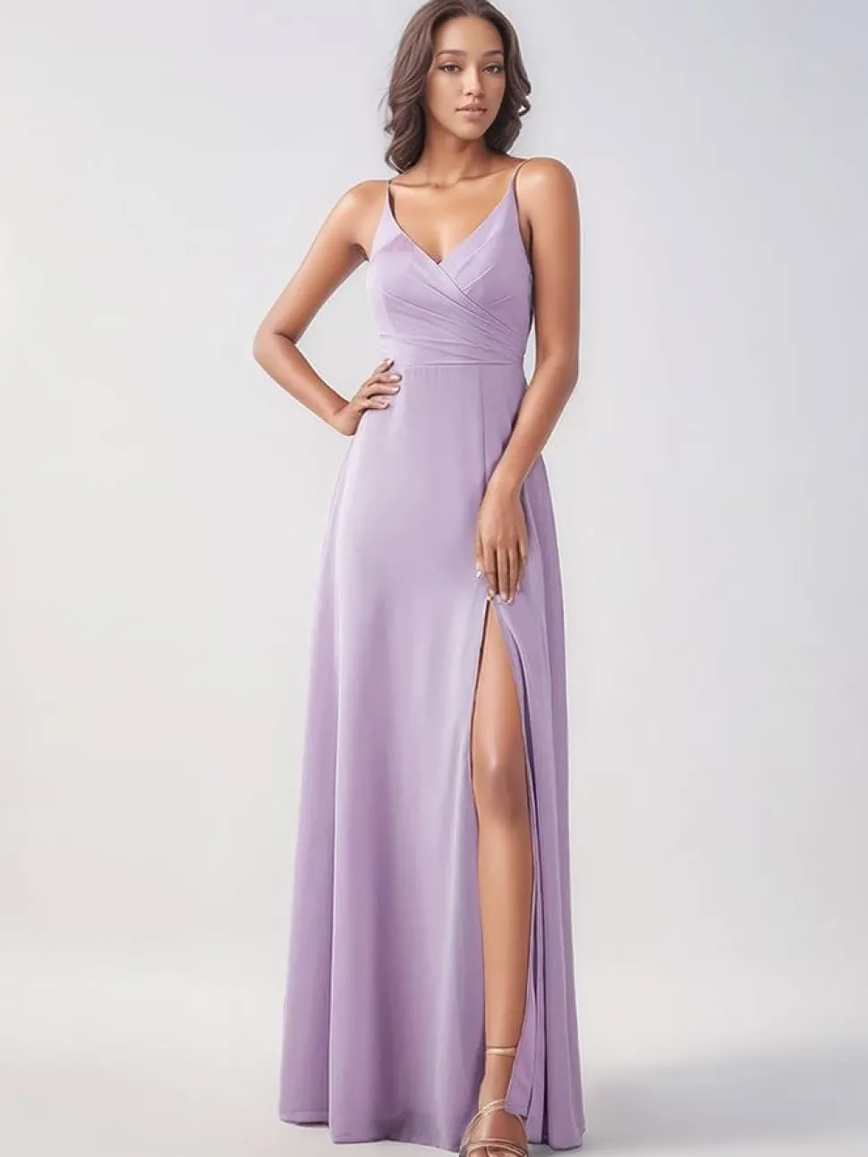 Robe pour invitée au mariage lilas longue