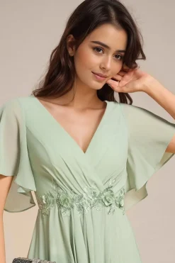 Robe pour invitée au mariage midi verte