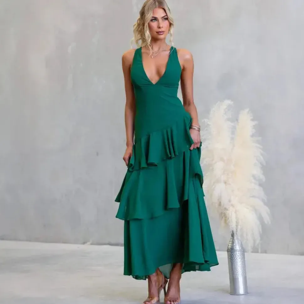Robe pour unvitée au mariage dos nu fluide