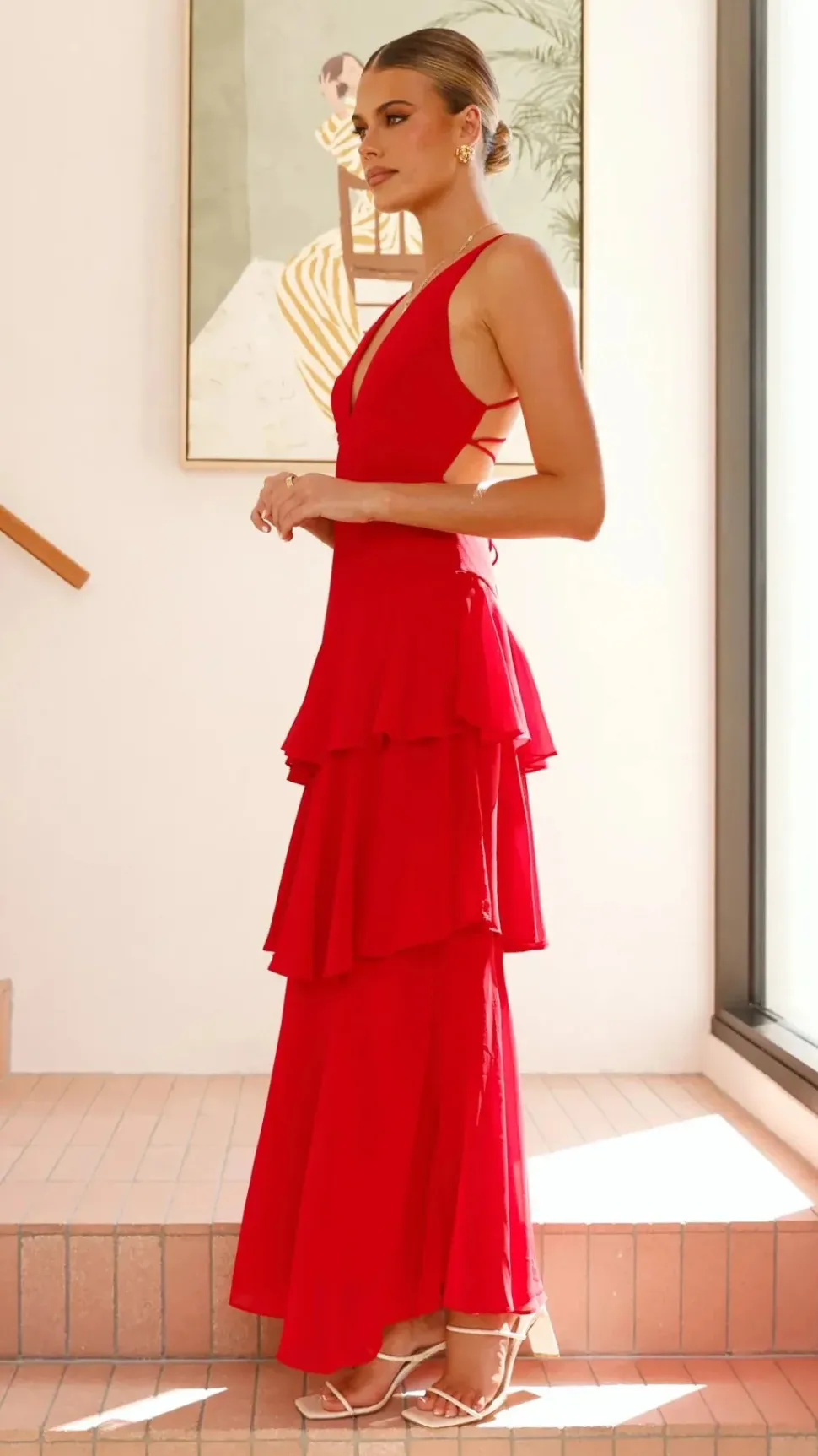 Robe pour unvitée au mariage dos nu fluide