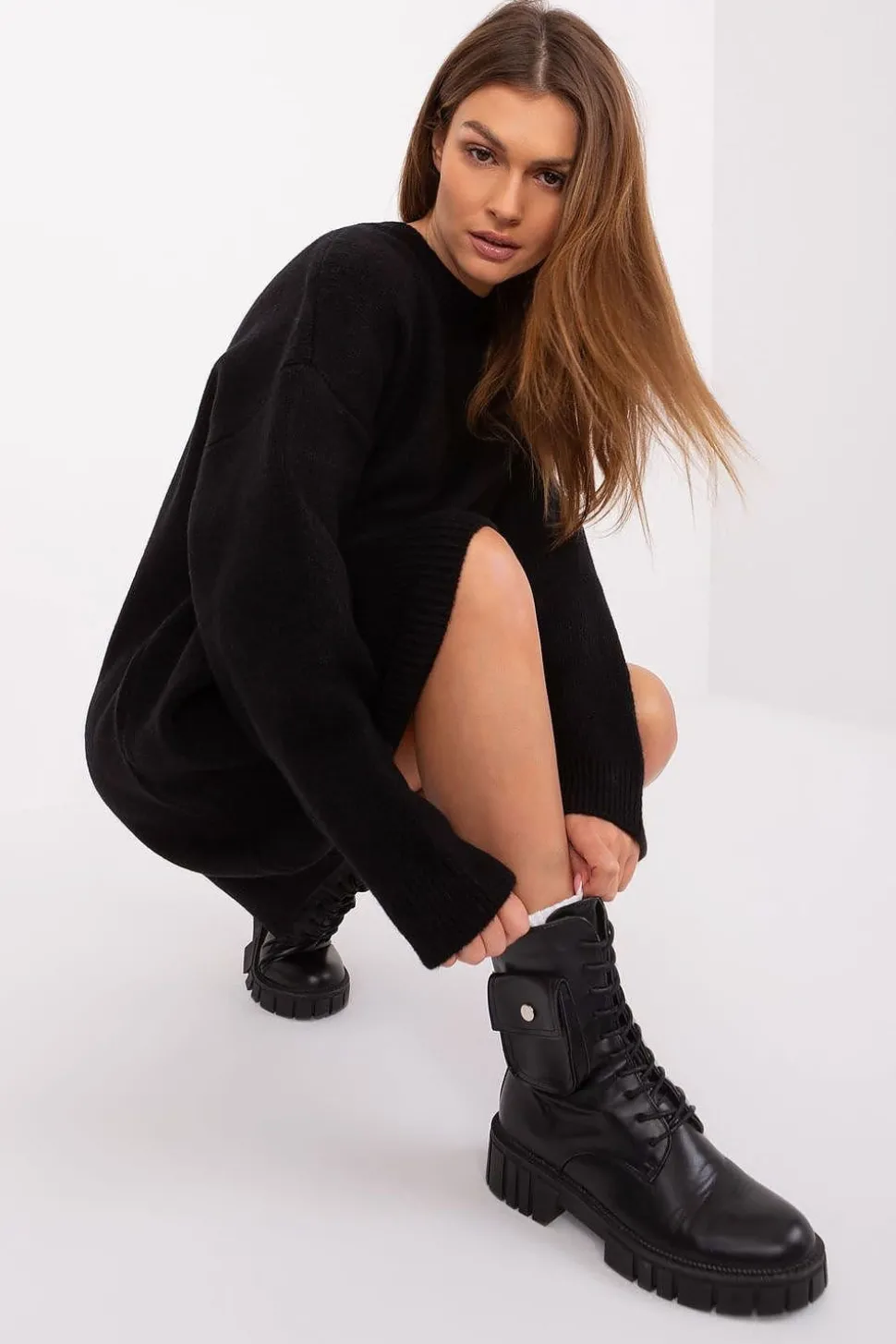 Robe pull casual manches longues