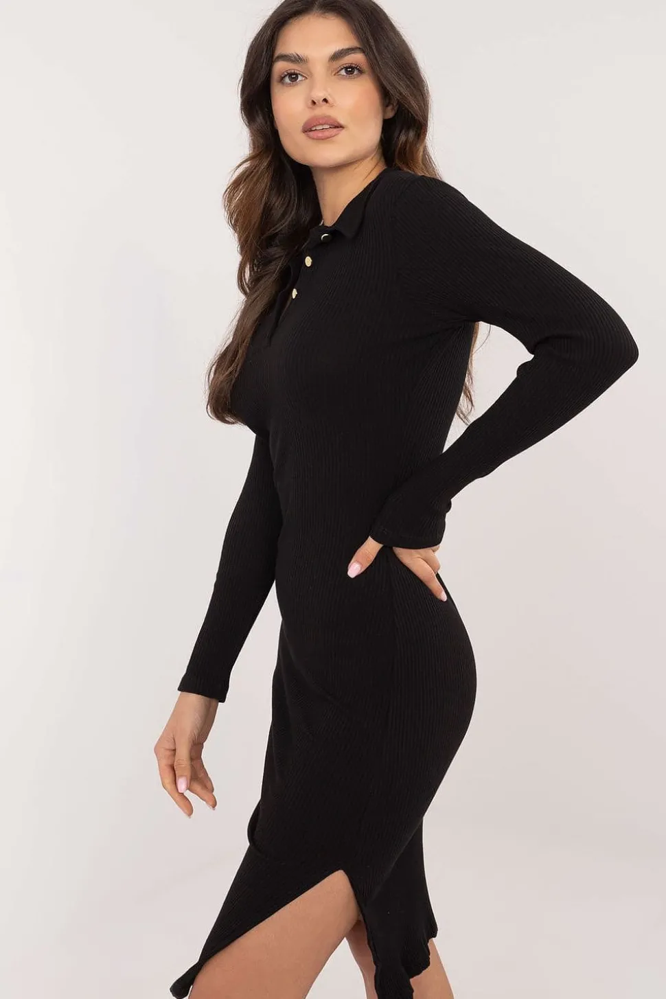 Robe pull casual moulante manches longues