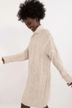 Robe pull col roulé manche longue