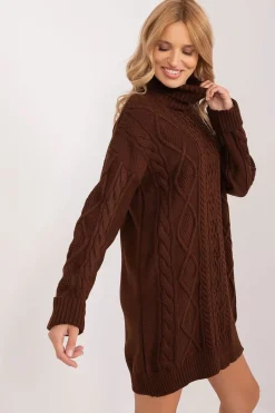 Robe pull col roulé manche longue