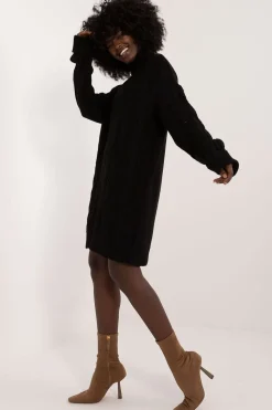 Robe pull col roulé manche longue