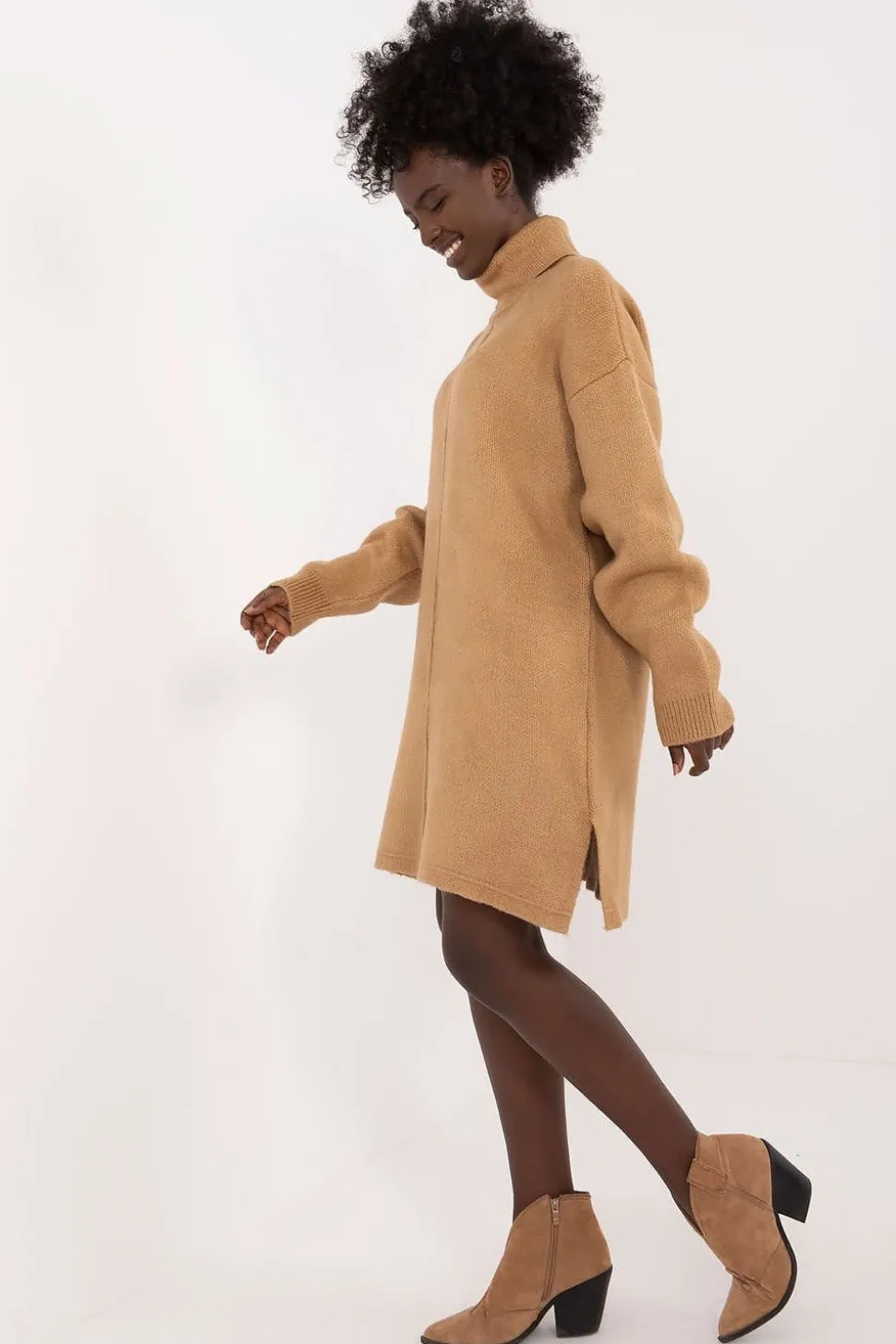 Robe pull hiver femme mi-longue