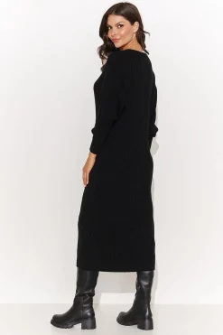 Robe pull noir longue