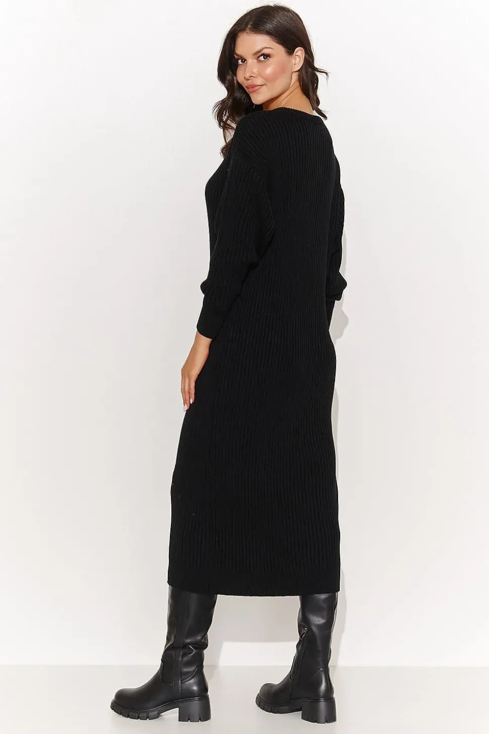 Robe pull noir longue
