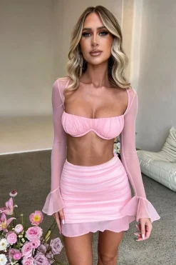 Robe rose sexy courte