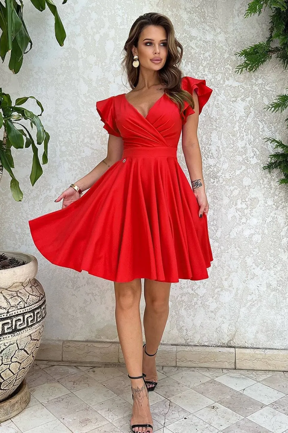 Robe rouge soirée courte