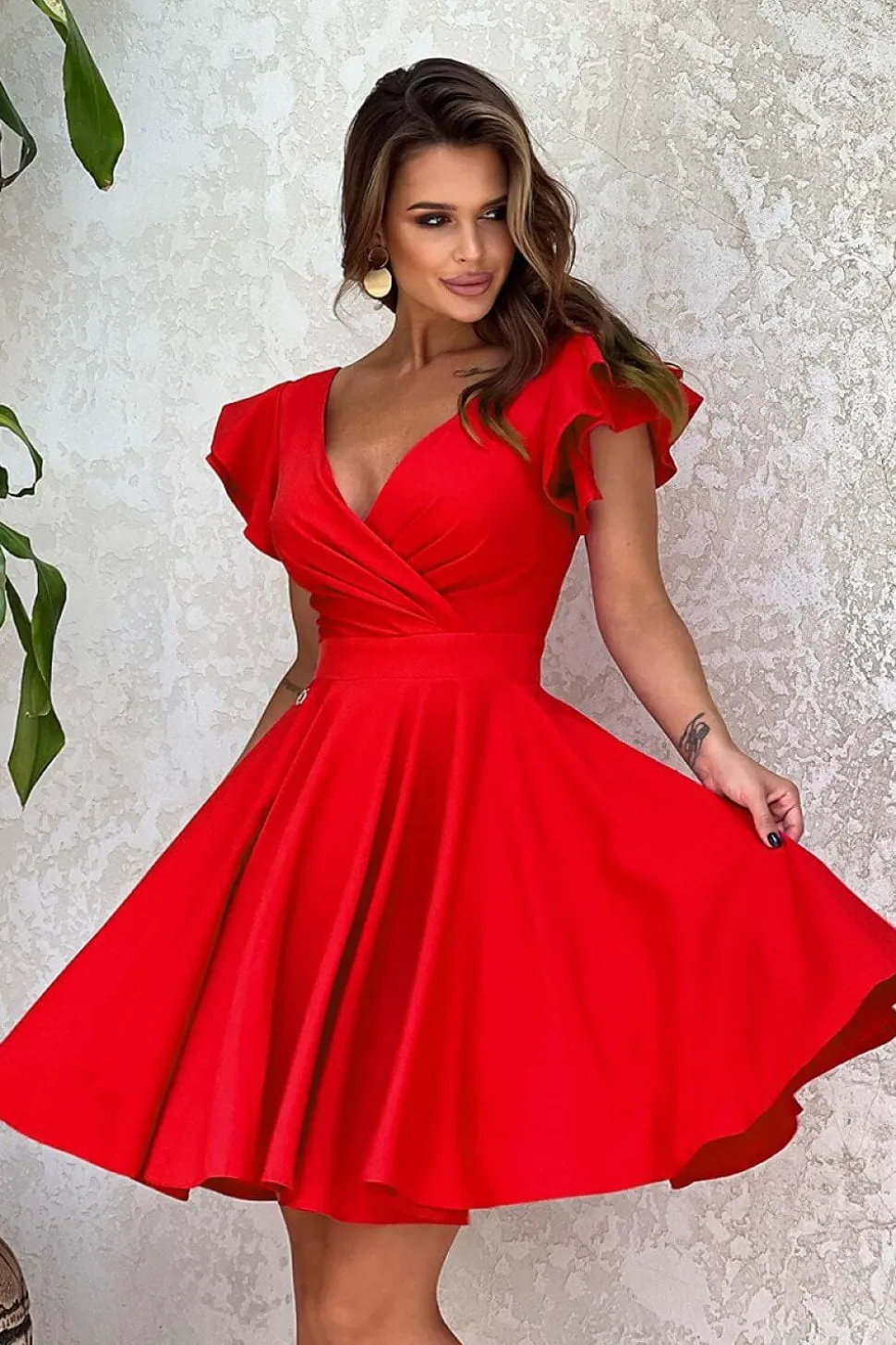 Robe rouge soirée courte