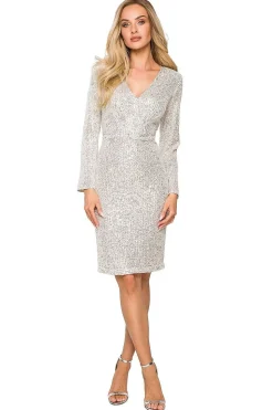 Robe sequin argentée moulante