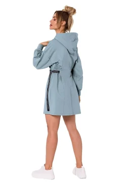 Robe sweat bleue courte manches longues