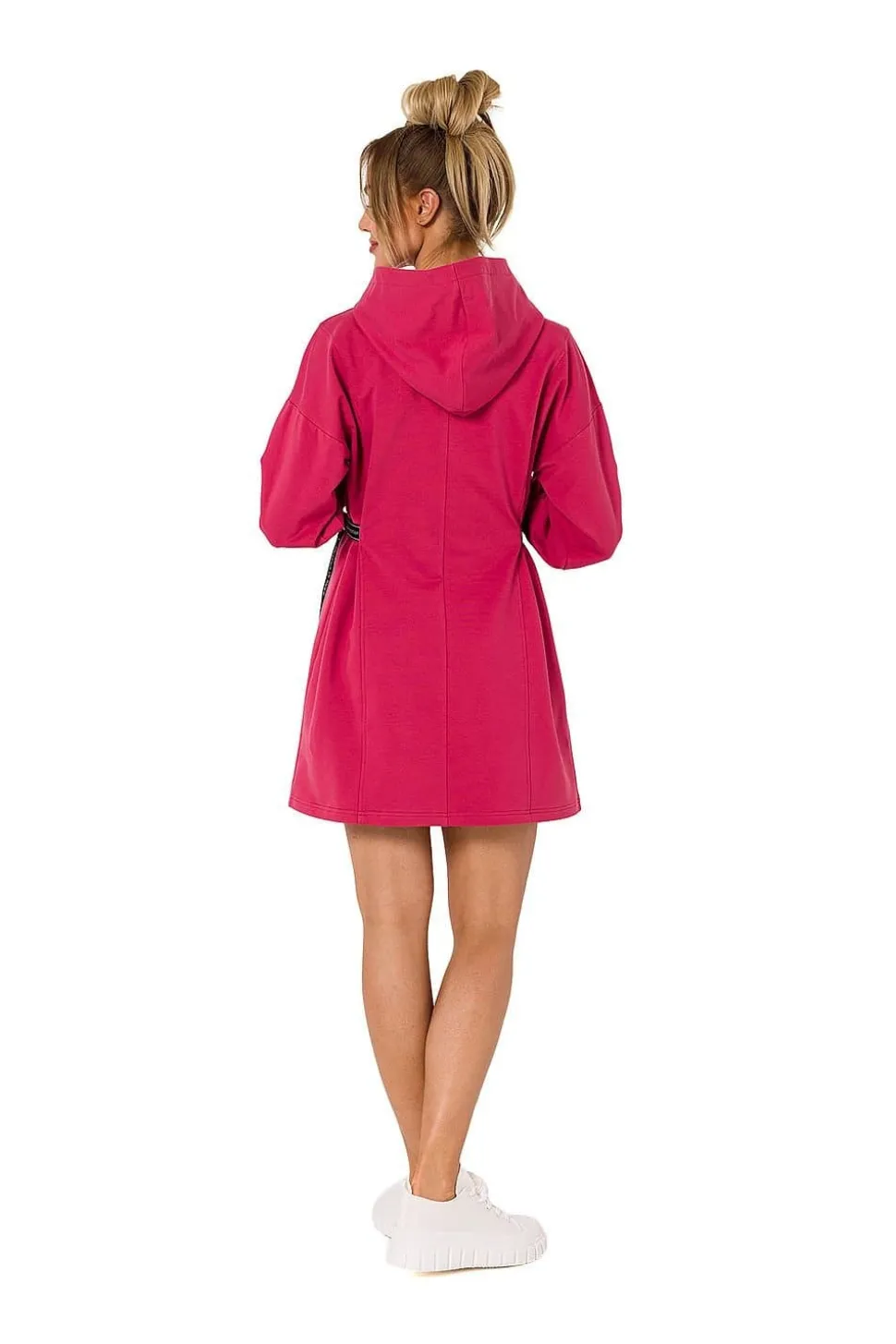 Robe sweat rose courte casual avec capuche