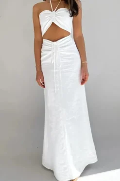 Robe été blanche longue sans manches