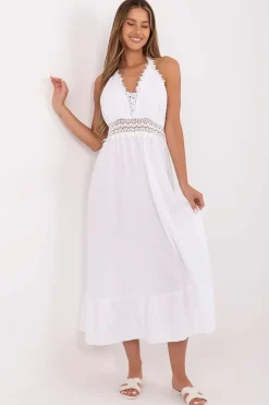 Robe été bohème blanche détails en dentelle