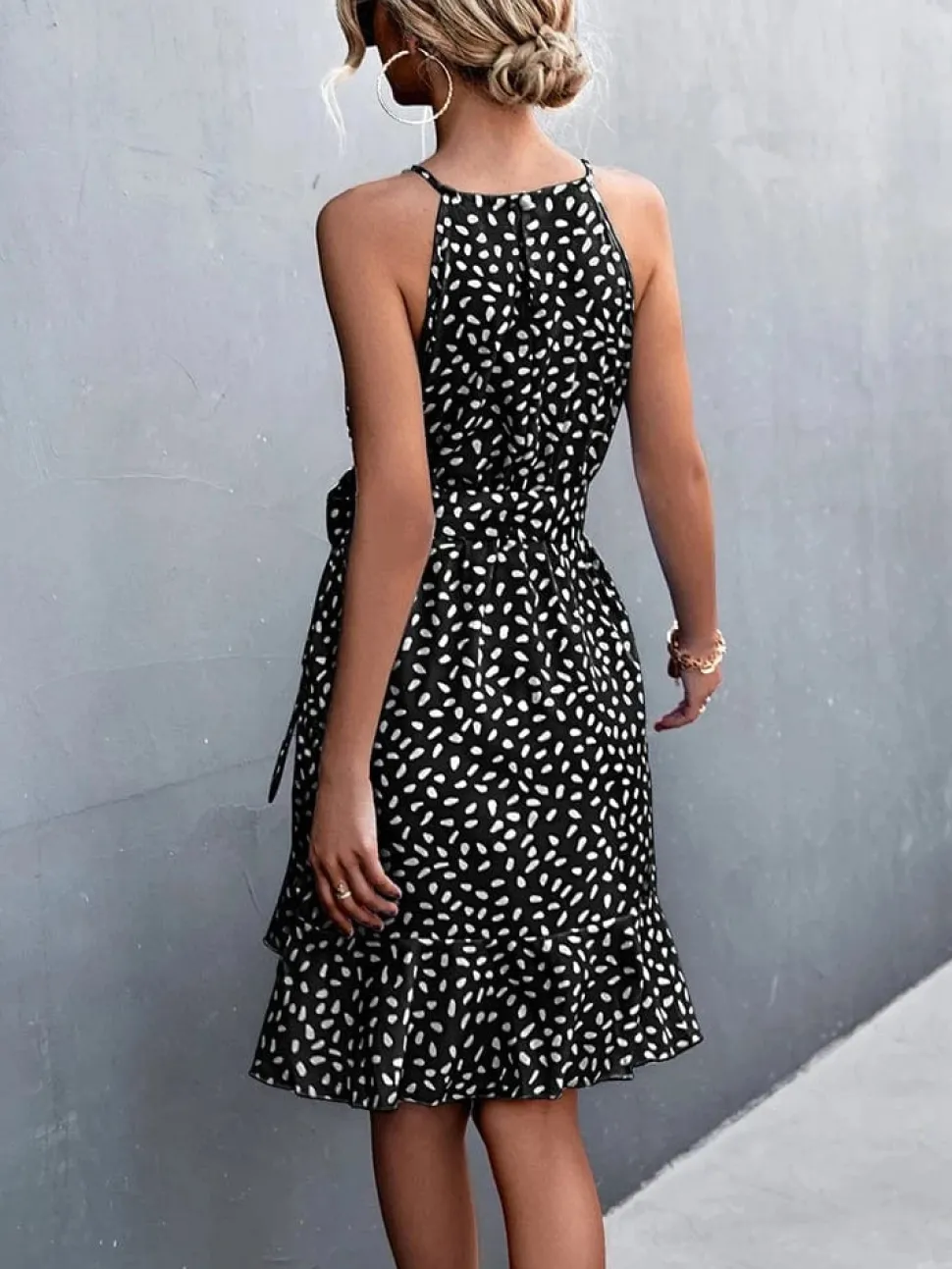 Robe été bohème courte à bretelles