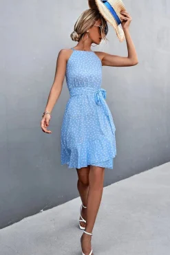 Robe été bohème courte à bretelles