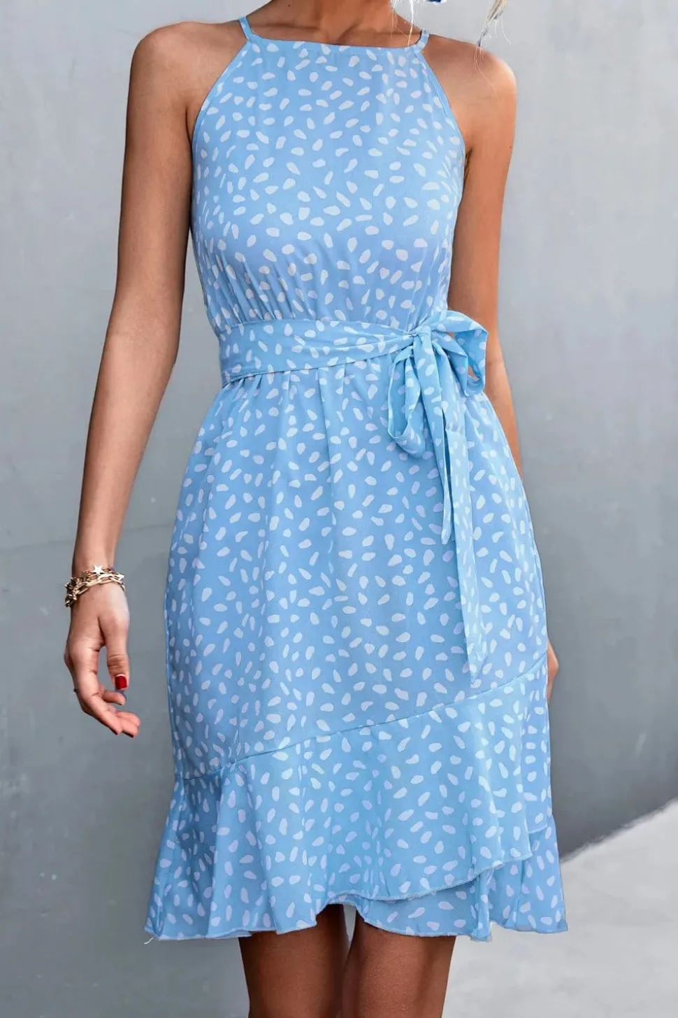 Robe été bohème courte à bretelles