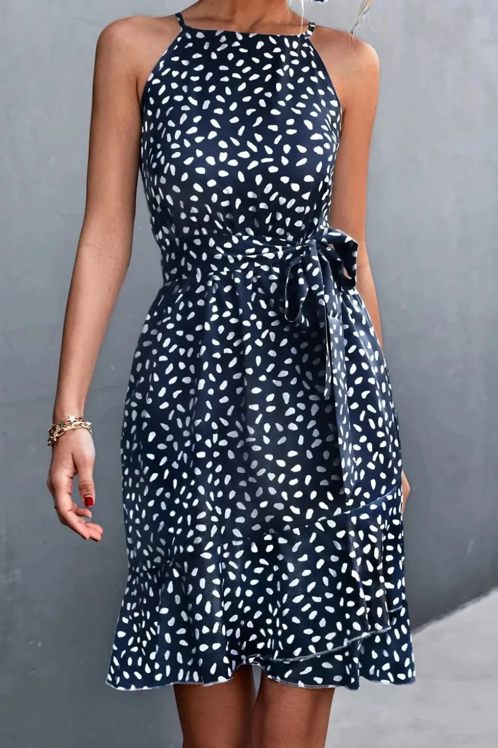Robe été bohème courte à bretelles
