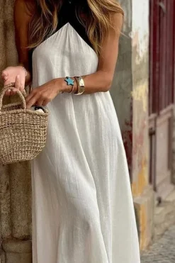 Robe été bohème dos nu longue