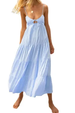 Robe été bohème dos nu longue décolletée