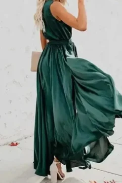 Robe été bohème fendue décolletée