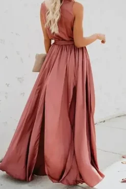 Robe été bohème fendue décolletée